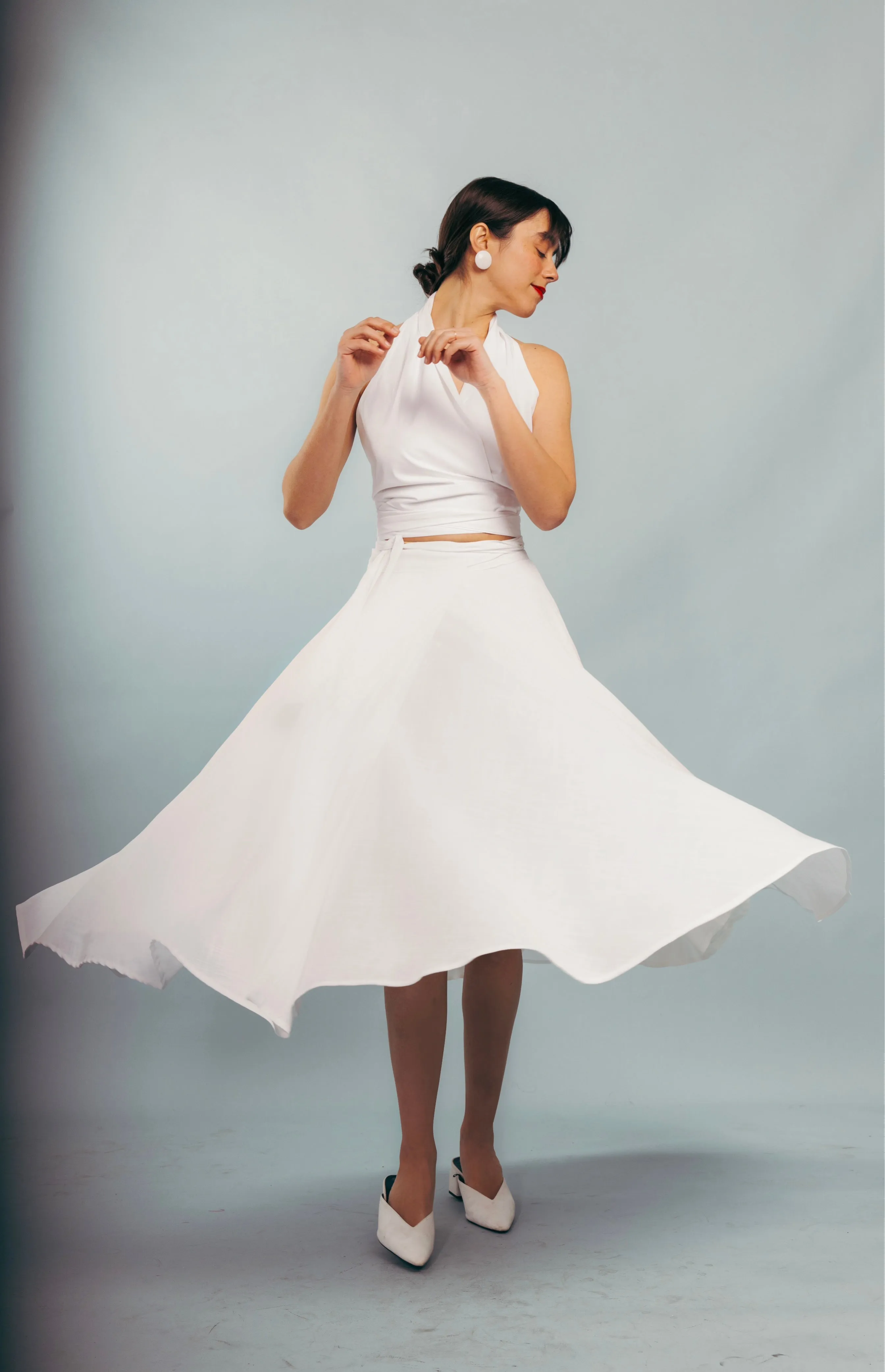 “Sweet Violet” skirt in white