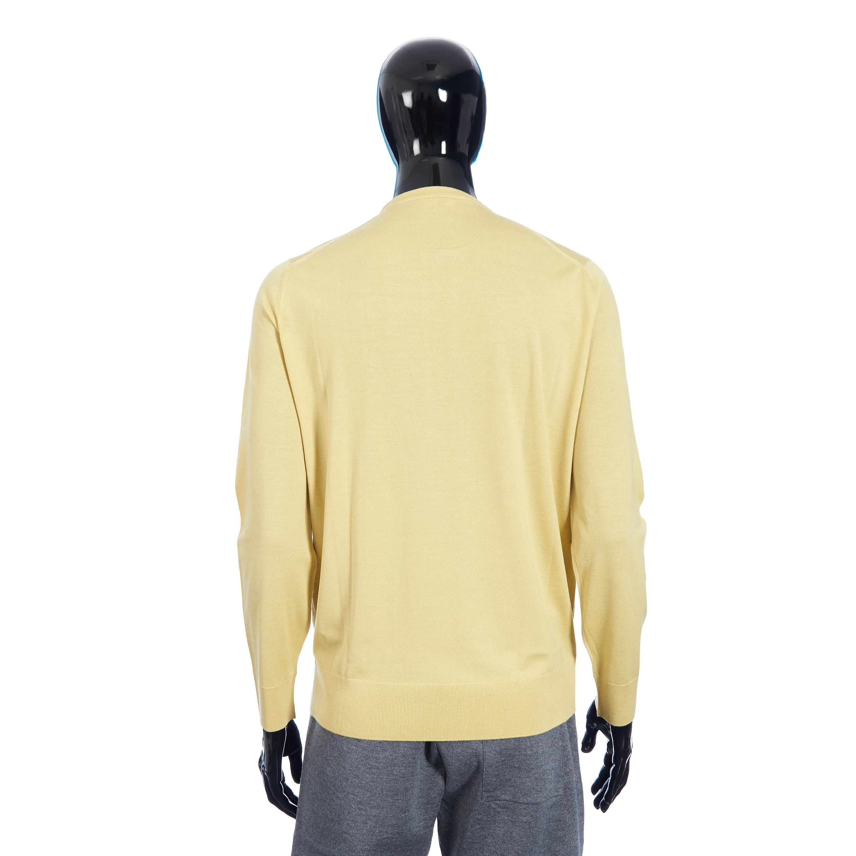 T-Shirt Crewneck Longsleeve In Jojoba Yellow Wish Wool