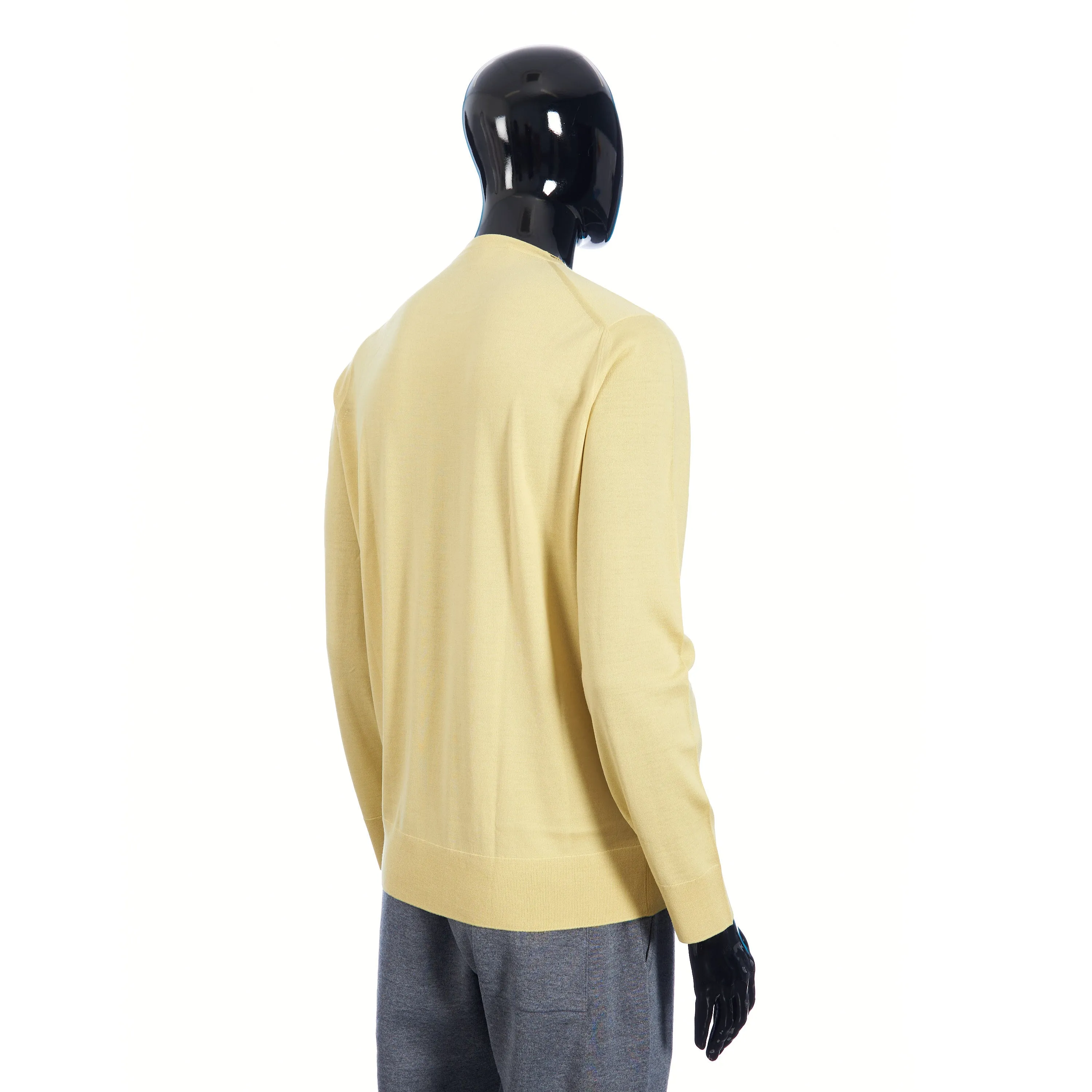 T-Shirt Crewneck Longsleeve In Jojoba Yellow Wish Wool