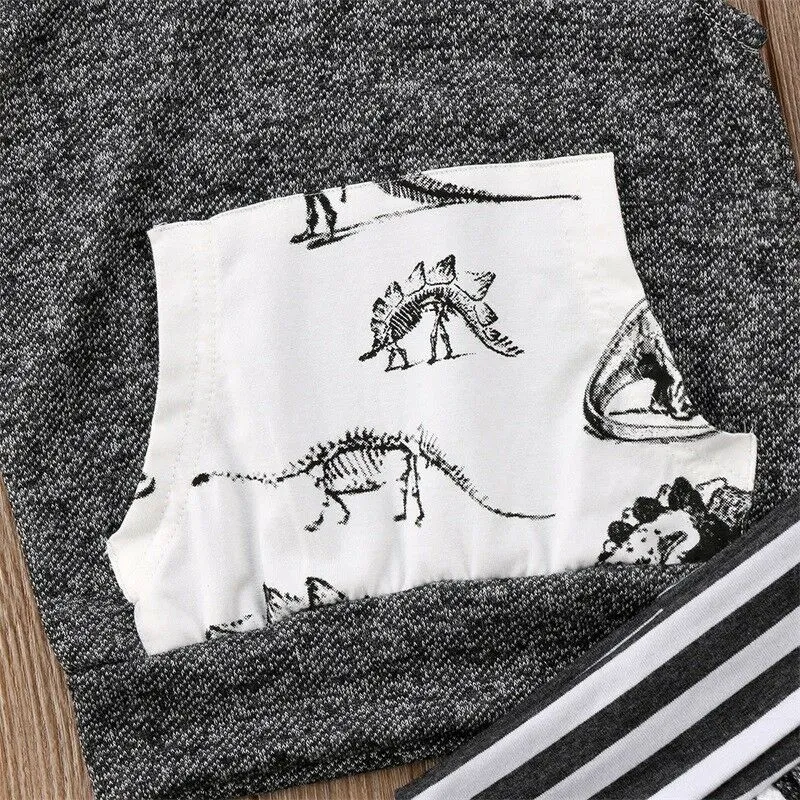 Toddler Kids Baby Boy Clothes Hoodies Sleeveless Tops Shorts Pants 2pcs Outfit Dinosaur Clothing