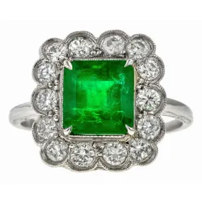 Vintage Emerald & Diamond Ring